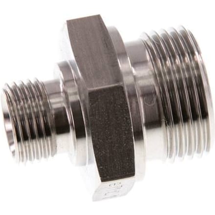 G 1'' x G 1/2'' RVS Borstnippel 345 Bar - Hydrauliek - FL2S-M-ST-100G-012G-I