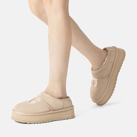 EVER AU Australië Vrouwen Gevederde Enkel Platform Slippers