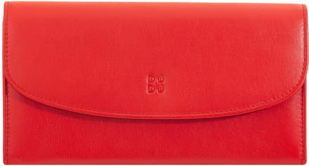 DuDu Gandia Portemonnee RFID-bescherming Leder 19 cm - Dames - Horizontaal - flame red