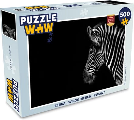 Puzzel Zebra - Wilde dieren - Zwart - Legpuzzel - Puzzel 500 stukjes
