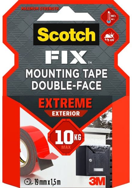 Dubbelzijdig Plakband Scotch Extreme Eterior 19mm x 1 | 5m | 12 stuks
