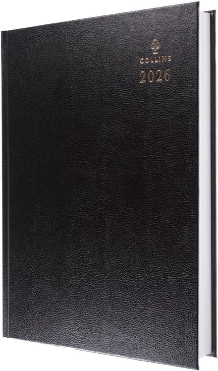 Desk Planner - Dagplanner Jaar - Afspraken Plannen - Twee Pagina's Per Dag - A4 Formaat - Zwart