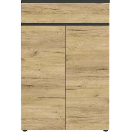 Boston kast, 3 ordnerhoogtes, B 800 x D 400 x H 1200 mm, grafiet & Navarra eiken decor