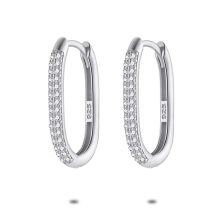 Twice As Nice Oorbellen in zilver, ovale oorring, 20 mm
