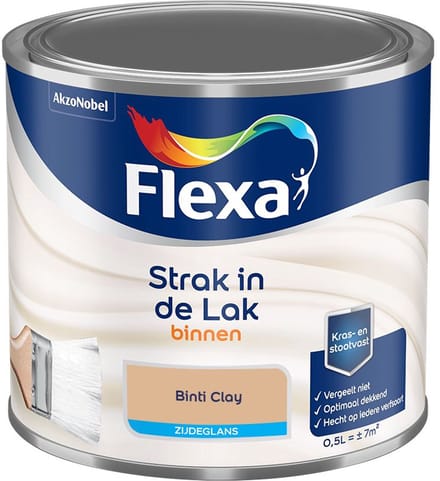 Flexa - Strak In De Lak Binnenlak Zijdeglans - Binti Clay - Mengverf - 500 Ml