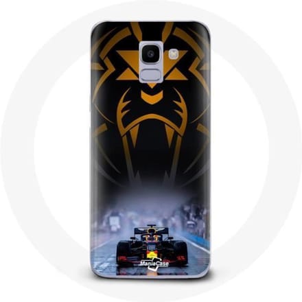 Case voor Samsung Galaxy A8 2018 Formule 1 Sebastian Vettel F1 Racing Driver Zwart