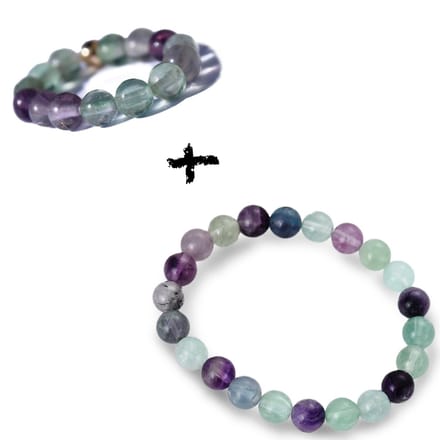 Bixorp Gems Edelstenen Sieraden Set Fluoriet - Armband + Ring