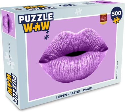 Puzzel Lippen - Pastel - Paars - Legpuzzel - Puzzel 500 stukjes