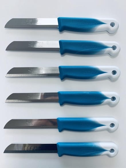 Solingen - Schilmet Superscherp Met Kartel - Blauw/Wit - Set van 12