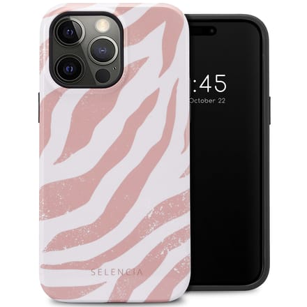 Selencia Hoesje - Geschikt voor Apple iPhone 14 Pro Max - Backcover - Colorful Zebra Old Pink