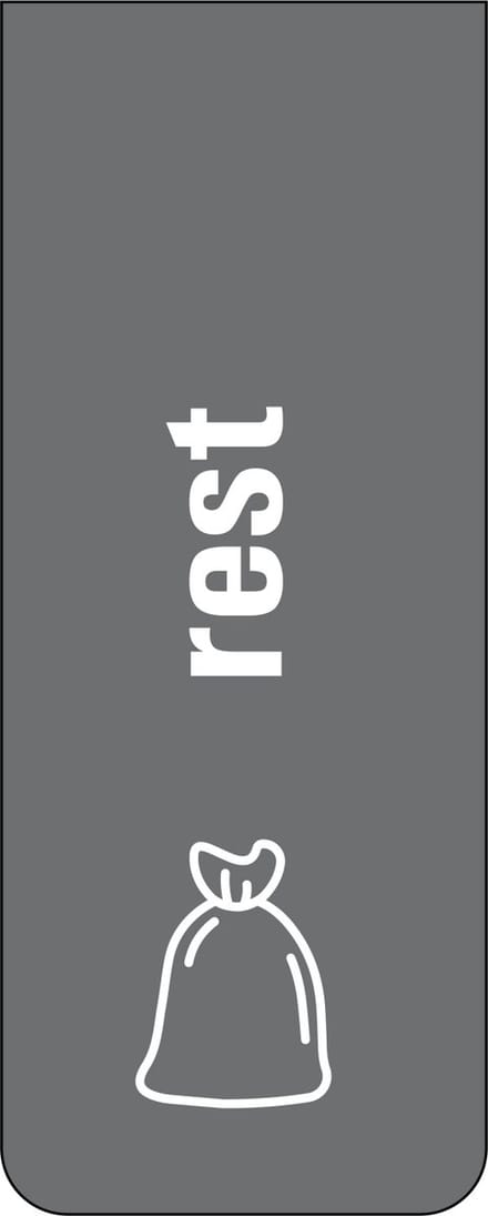 Rest afval bord - kunststof - 160 x 65 mm