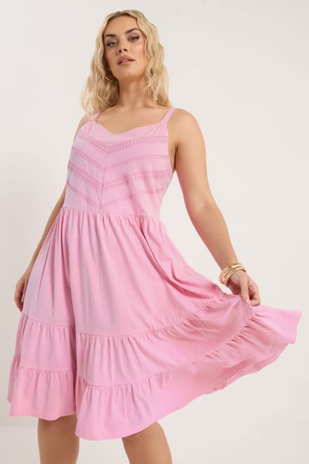 Yours Roze Kanten Strandminijurk Size 54-56