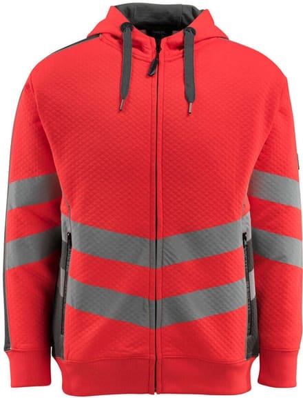 Mascot Safe Supreme Capuchontrui met rits 50138-932 - hi-vis rood/donkerantraciet - M