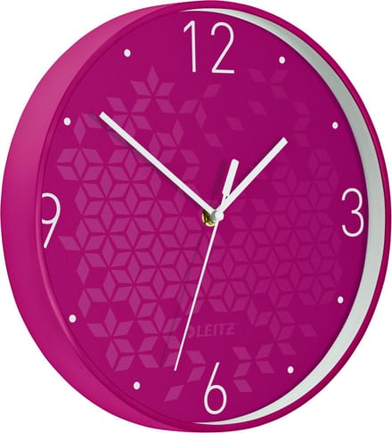 Leitz WOW Stille Wandklok Mordern - Roze