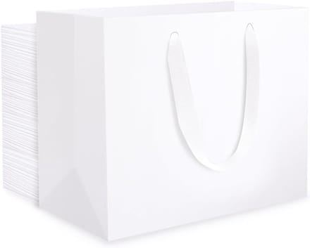 Set van 50 Witte Cadeautasjes van Stevig Karton met Handvatten