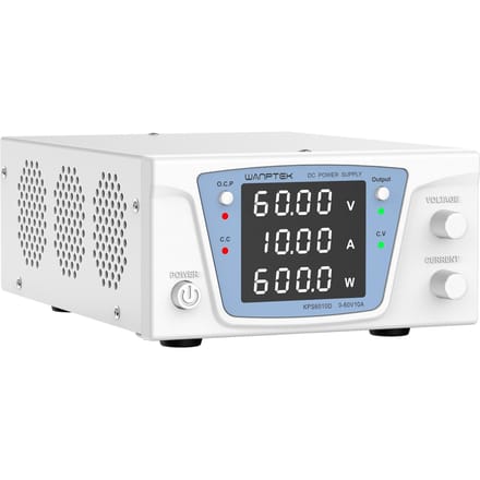 WANPTEK Alimentation CC Variable 100 V 5 A Alimentation d'établi Haute Puissance avec Affichage LED à 4 Chiffres EU Plug 60V 10A blanc