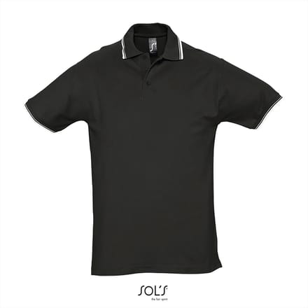 SOL'S Contrast-Polo Practice L585 - Black/White - L
