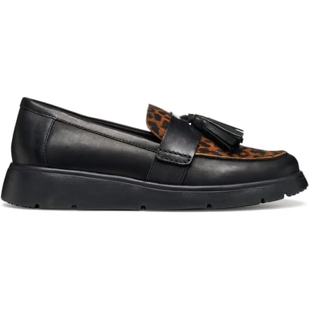 GEOX ARLARA DAMES Loafers - ZWART/COGNAC - Maat 36