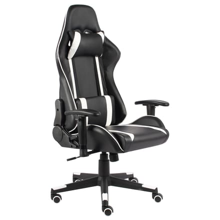 vidaXL - Gamestoel - draaibaar - PVC - wit