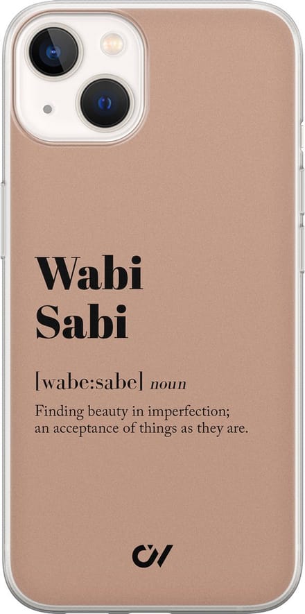 Hoesje geschikt voor Apple iPhone 13 - Wabi Sabi - - Bruin - Apple - Casevibes