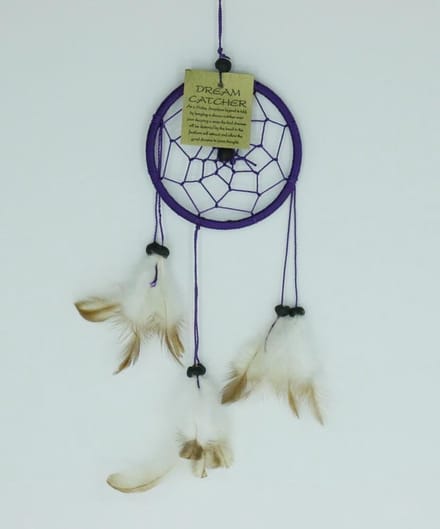 Dromenvanger / Dreamcatcher Ø9cm zonder kleintjes  - paars