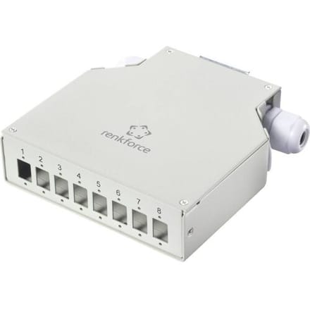 Renkforce RF-7187896 DIN-railadapter 8 poorten Zonder connectoren