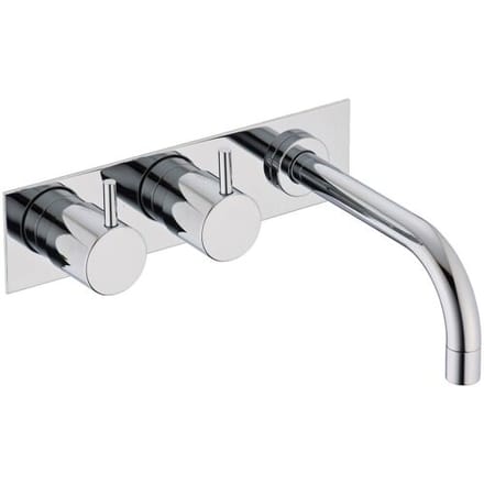 Vola wall-mounted two-handle basin mixer, spout on the right, Art. 613K16