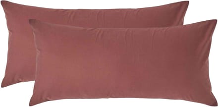 Homescapes Kussensloop 40x80 cm Set van 2 – Chocoladebruin – 100% Egyptisch Perkal Katoen – 200 TC