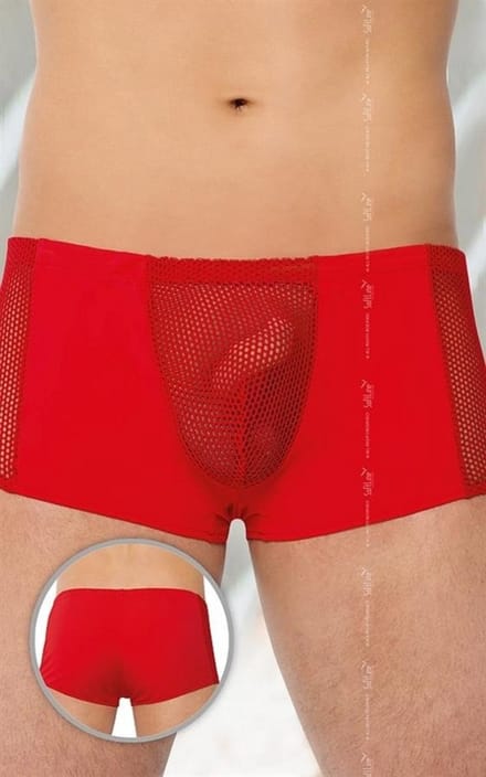 SoftLine Collection Sexy transparente heren boxers met visnet Rood L