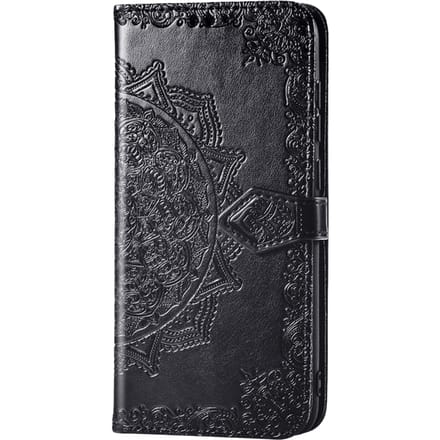 Comfycase Samsung Galaxy S20 Mandala Booklet Telefoonhoesje Zwart