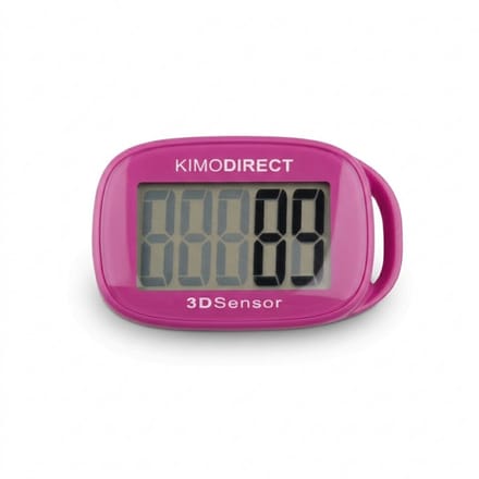 KIMO DIRECT Stappenteller met Clip en Draagkoord - Stappen Tellen - Activity Tracker - 3D Sensor - Groot Scherm - Roze