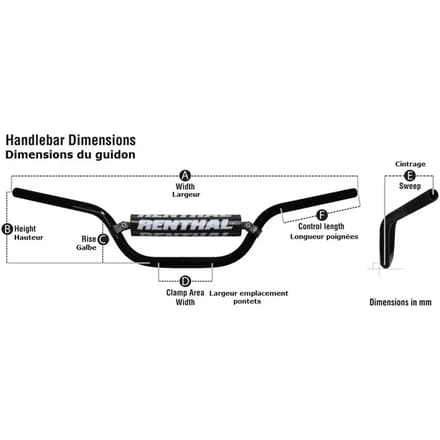 Renthal 603 Reed/windham Fatbar Stuur Zilver 28.6 mm / 800 mm