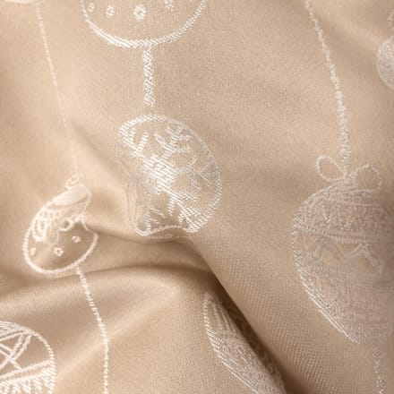 BAUBLE-ELEGANCE - tafelkleed 140x240 cm - kerstballenprint - Simply Taupe - taupe
