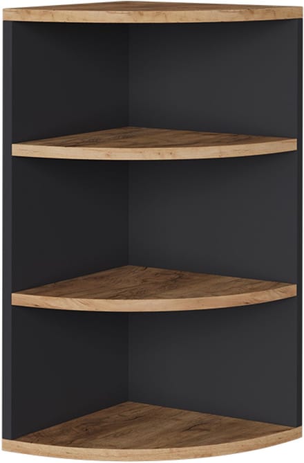 Vicco Ecki Hoekplank – 30 x 60 cm Antraciet/gouden eik