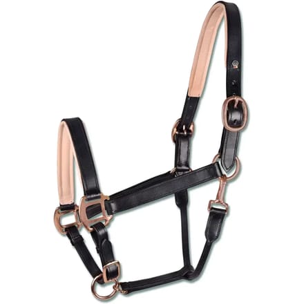 Halsband voor eensheuvel in roségoud leer Waldhausen X-Line