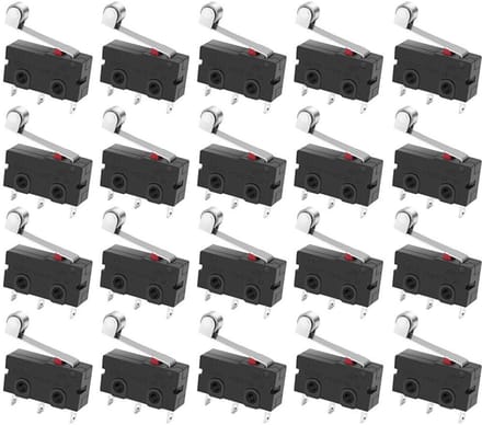 Allecto - Micro-schakelaars - 20 stuks - Momentane scharnier - 3 Pin - Eindschakelaar - Geschikt voor diverse apparaten - T331