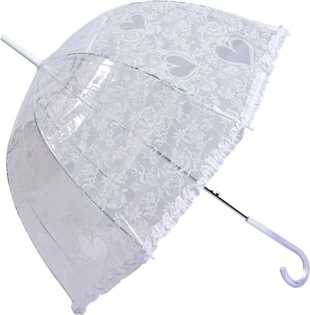 Juleeze Paraplu Volwassenen 60 cm Transparant Kunststof Hartjes