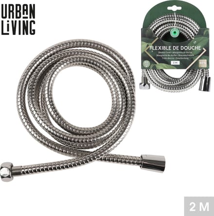 Urban Living Badkamer flexibele doucheslang - rvs metaal - zilver - 200 cm