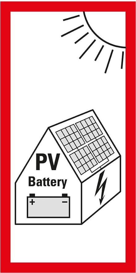 Sticker PV installatie, nieuw 200 x 100 mm