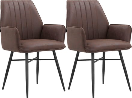 Anzo-Eetkamerstoel - 2 Pack - Bruin