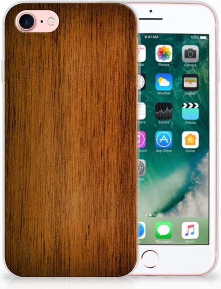 iPhone SE 2022 | SE 2020 | 8 | 7 Bumper Hoesje Donker Hout