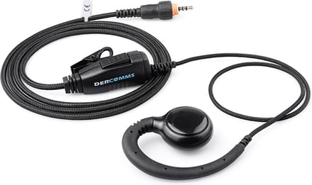 DerComms® C ring portofoon oortje voor de Motorola CLP446 en CLK446 met nylon mantel