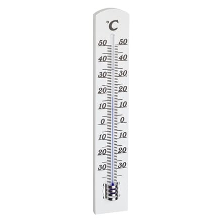 TFA Binnen Thermometer - analoog - berkenhout - wit - 18 x 3 cm