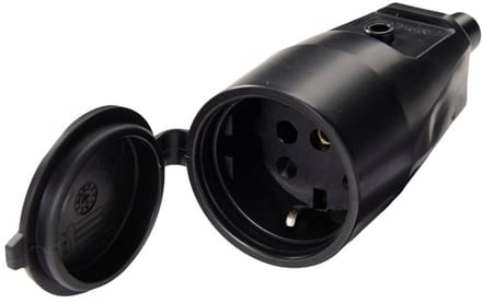 Martin Kaiser 552/sw Koppeling met randaarde PVC 250 V Zwart IP44
