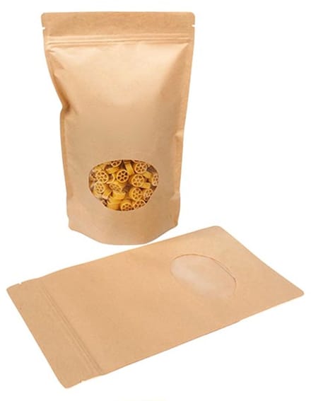 Stazakken Kraft met ovaal Venster 17,1x8,9x28,6cm | 340 gram (100 stuks)