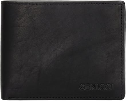 Genicci Portemonnee / Portefeuille Heren - Billfold - Leer - Noble - Zwart