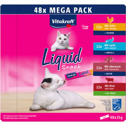 Vitakraft Cat Liquid-Snack Multipack - 48 x 15 g (Mix 2)