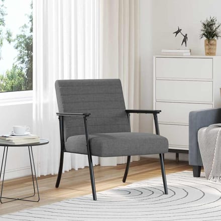 vidaXL - Fauteuil - Donkergrijs - 59 - x - 75 - x - 78 - cm - Stof