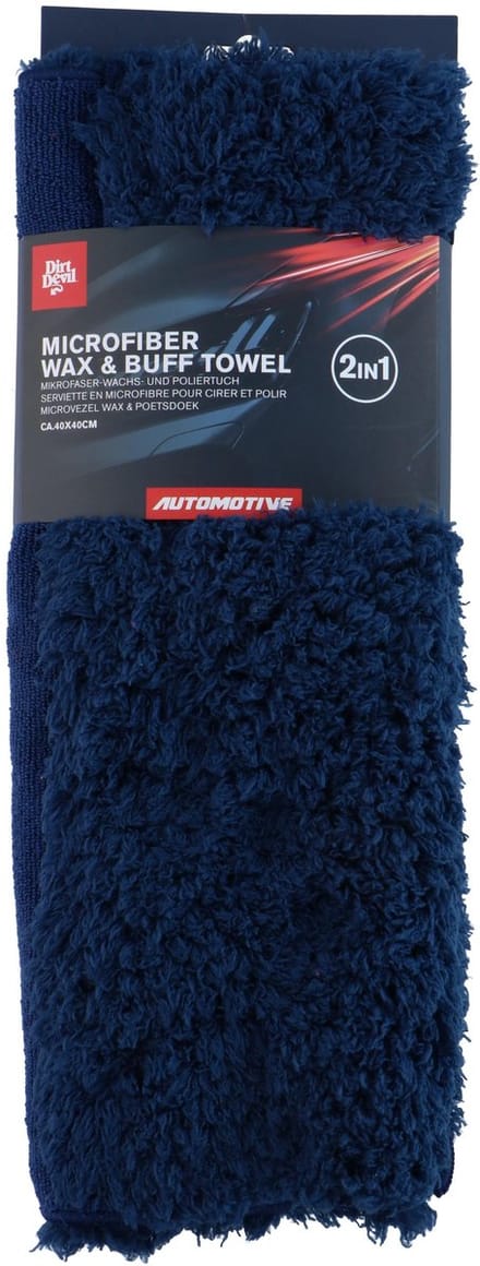 Dirt Devil - Microvezel Wax en Poetsdoek - Auto - 40x40cm - Donker Blauw - 2 in 1