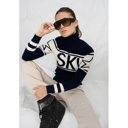 FAMME SKI Sweater Navy Blue/White M